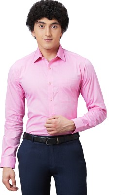 Raymond Men Self Design Formal Pink Shirt