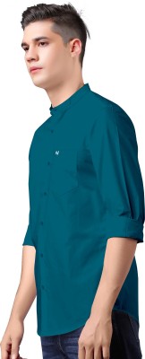 Liza Martin Men Solid Casual Blue Shirt