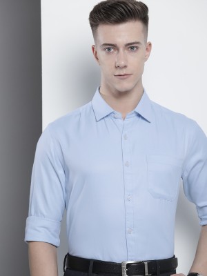 The Indian Garage Co. Men Solid Formal Blue Shirt