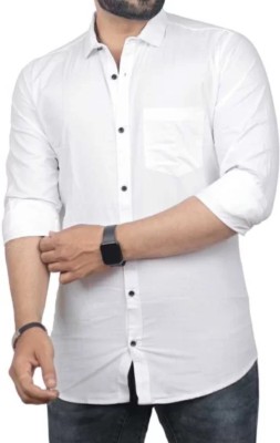 Gh creation Men Solid Casual White Shirt