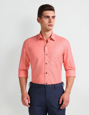 ARROW Men Solid Formal Pink Shirt