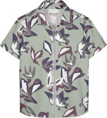 Hellcat Boys Printed Casual Green Shirt