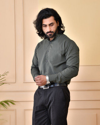 SHIRTZONE Men Solid Formal Grey Shirt