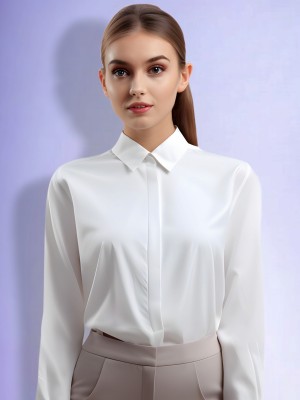 Sharma Group Women Solid Formal White Shirt