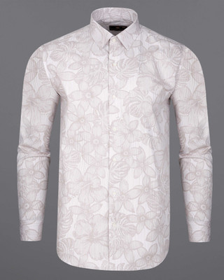 HOC Men Printed Casual Pink Shirt