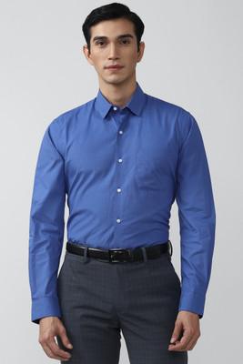 PETER ENGLAND Men Solid Formal Blue Shirt