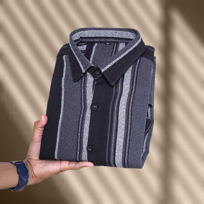 Typetron Fashion Men Striped Casual Grey Shirt