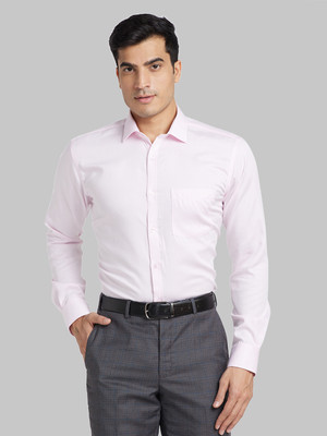 PARK AVENUE Men Self Design Formal Pink Shirt