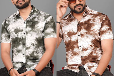 Voroxy Men Dyed/Ombre Casual Multicolor Shirt(Pack of 2)