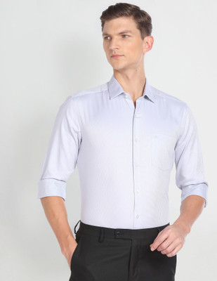 ARROW Men Self Design Formal Grey Shirt