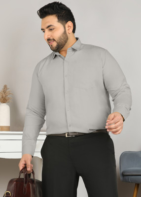 Sztori Men Solid Formal Grey Shirt