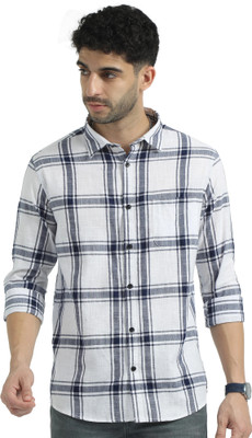 AGNIRA Men Printed Casual Dark Blue Shirt
