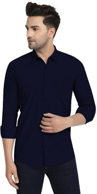CHEAPSHIRTS Men Solid Casual Dark Blue Shirt