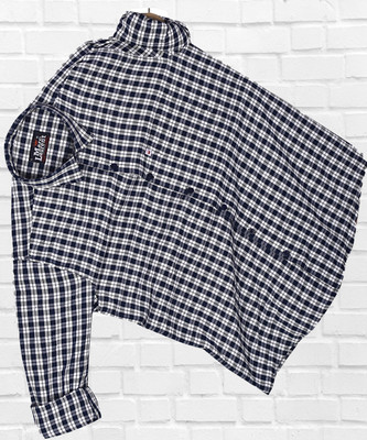 Marc Laurent Men Checkered Casual Blue Shirt