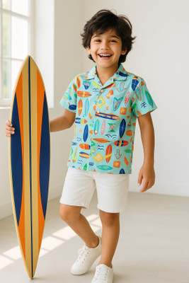 TALES & STORIES Boys Printed Casual Multicolor Shirt