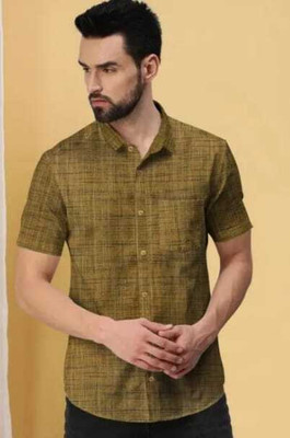 Suhana collection Men Solid Casual Yellow Shirt