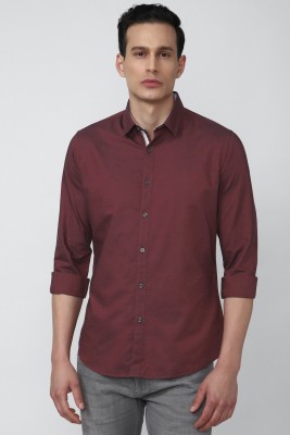 VAN HEUSEN Men Solid Casual Maroon Shirt