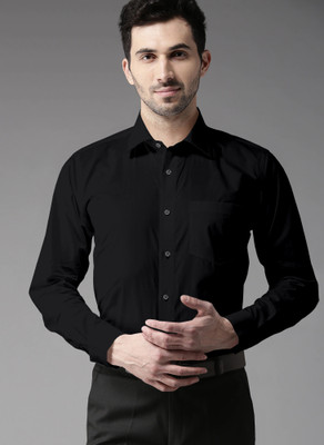 STUDIO NEXX Men Solid Formal Black Shirt