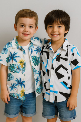 SVHFashion Boys Printed Casual Multicolor Shirt(Pack of 2)