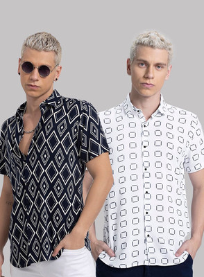 TIGERSNAKE Men Printed Casual Multicolor Shirt(Pack of 2)