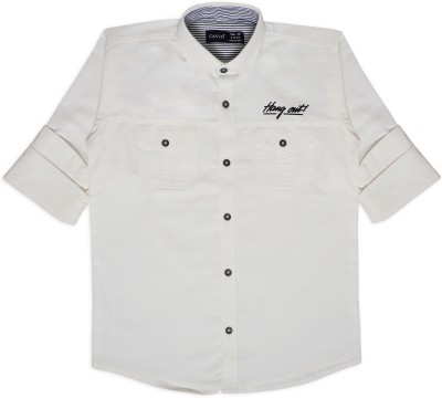 CAVIO Boys Solid Casual White Shirt