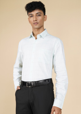 ARROW Men Checkered Formal Green Shirt