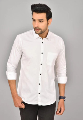 Jumii Enterprise Men Solid Casual White Shirt