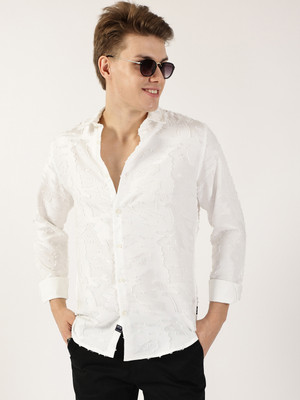 THOMAS SCOTT Men Printed Casual White Shirt