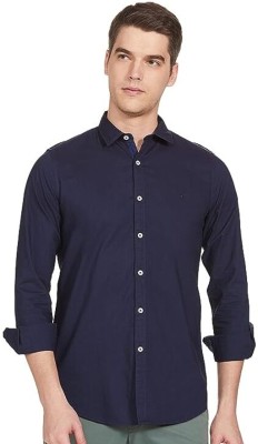 Ashwani kumar Men Solid Casual Dark Blue Shirt