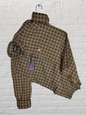 Marc Laurent Men Checkered Casual Brown Shirt