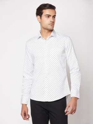 CRIMSOUNE CLUB Men Printed Casual White, Black, Grey Shirt