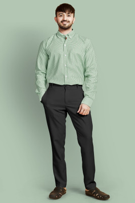 Gati Men Checkered Casual Light Green Shirt