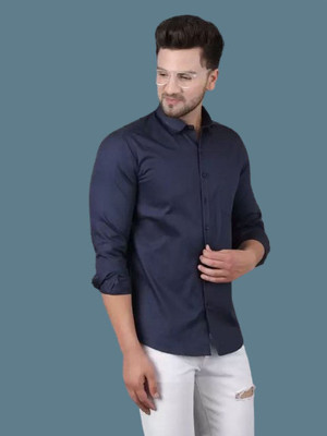 ALVIN ENTERPRISE Men Solid Casual Blue Shirt