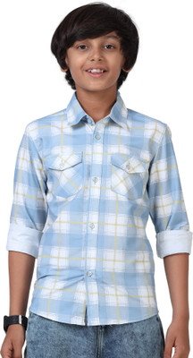 ROCKET SCIENCE Boys Checkered Casual Multicolor Shirt