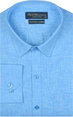ACCOX Men Self Design Formal Light Blue Shirt