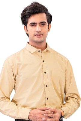 nirmal creation Men Solid Casual Beige Shirt
