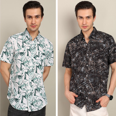 BLYNK Men Printed Casual Multicolor Shirt(Pack of 2)