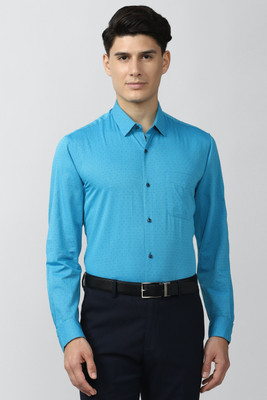 PETER ENGLAND Men Self Design Formal Blue Shirt