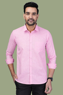 RENOUX Men Solid Formal Pink Shirt