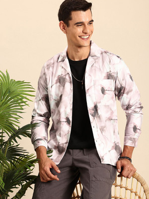 Mast & Harbour Men Printed Casual Purple Shirt