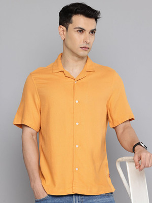 LEVI'S Men Solid Casual Orange Shirt