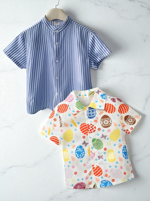 RAVYA TRENDZ Boys Printed, Striped Casual Multicolor Shirt