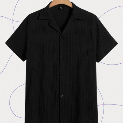 Dharamraj Fashion Men Solid Casual Black Shirt