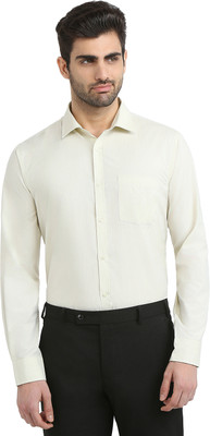 PARK AVENUE Men Self Design Formal Beige Shirt