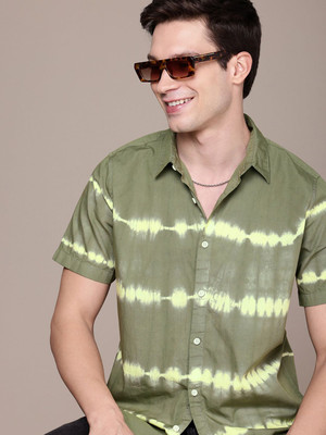 WROGN Men Dyed/Ombre Casual Green Shirt