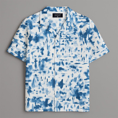 BIKIT Men Printed Casual Blue, White Shirt
