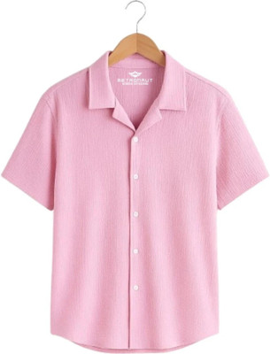 METRONAUT Men Self Design Casual Pink Shirt