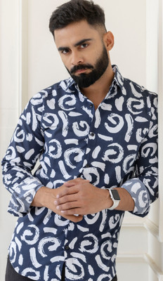Surhi Men Printed Casual Blue Shirt