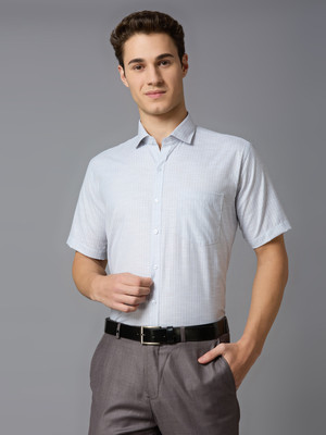 Mark & Albert Men Checkered Formal Grey Shirt