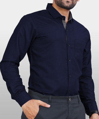 Clotvin Men Solid Casual Khaki, Grey Shirt